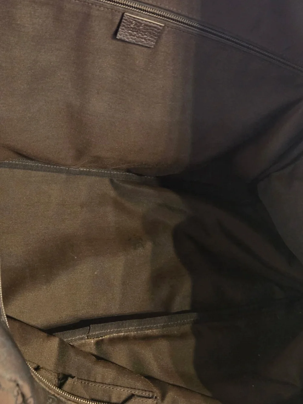 Gucci Brown GG Canvas Duffel with Green-Red Web Stripe